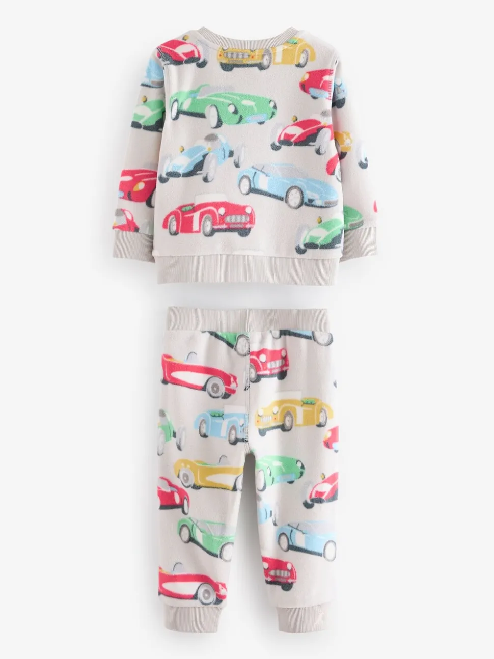 Cath Kidson Rood/Ecru Witte Auto's - Single Cosy Fleece Pyjamas