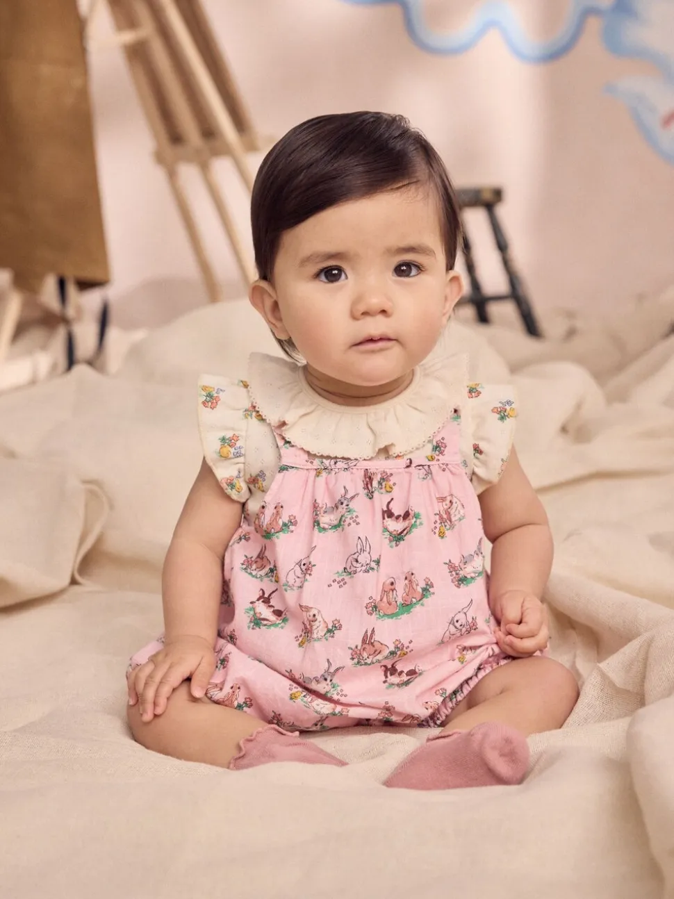 Cath Kidston roze bloemenprint - Babyromper van bedrukte jersey