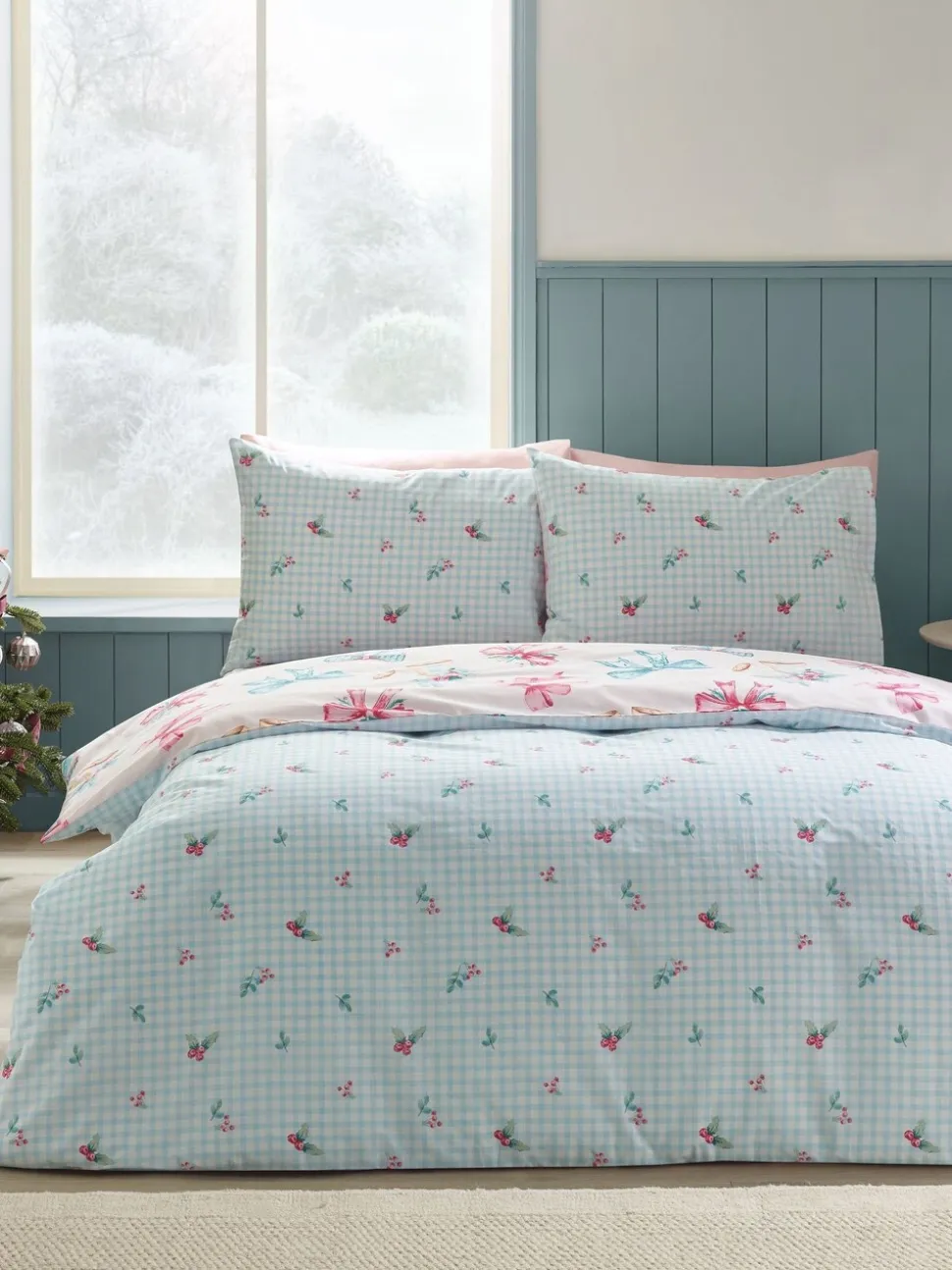 Catherine Lansfield - Dekbedovertrekset Christmas Bows And Bells