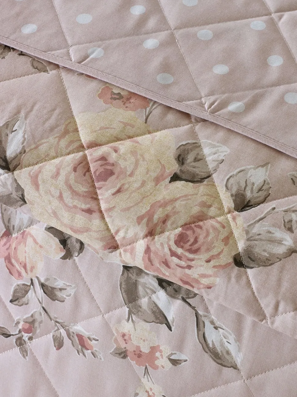 Catherine Lansfield - Omkeerbare doorgestikte Canterbury bedsprei met bloemenprint