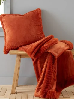 Catherine Lansfield - Zachte, behaaglijke sprei van fluweel en imitatiebont