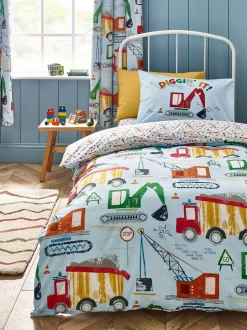 Catherine Lansfield Digger Dreams Reversible Duvet Cover Set