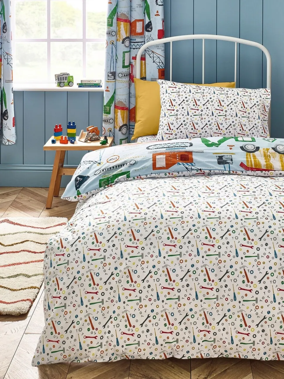Catherine Lansfield Digger Dreams Reversible Duvet Cover Set