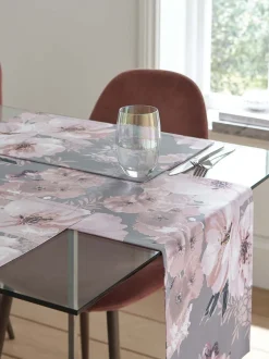 Catherine Lansfield Dramatic Floral 100% Cotton Table Runner