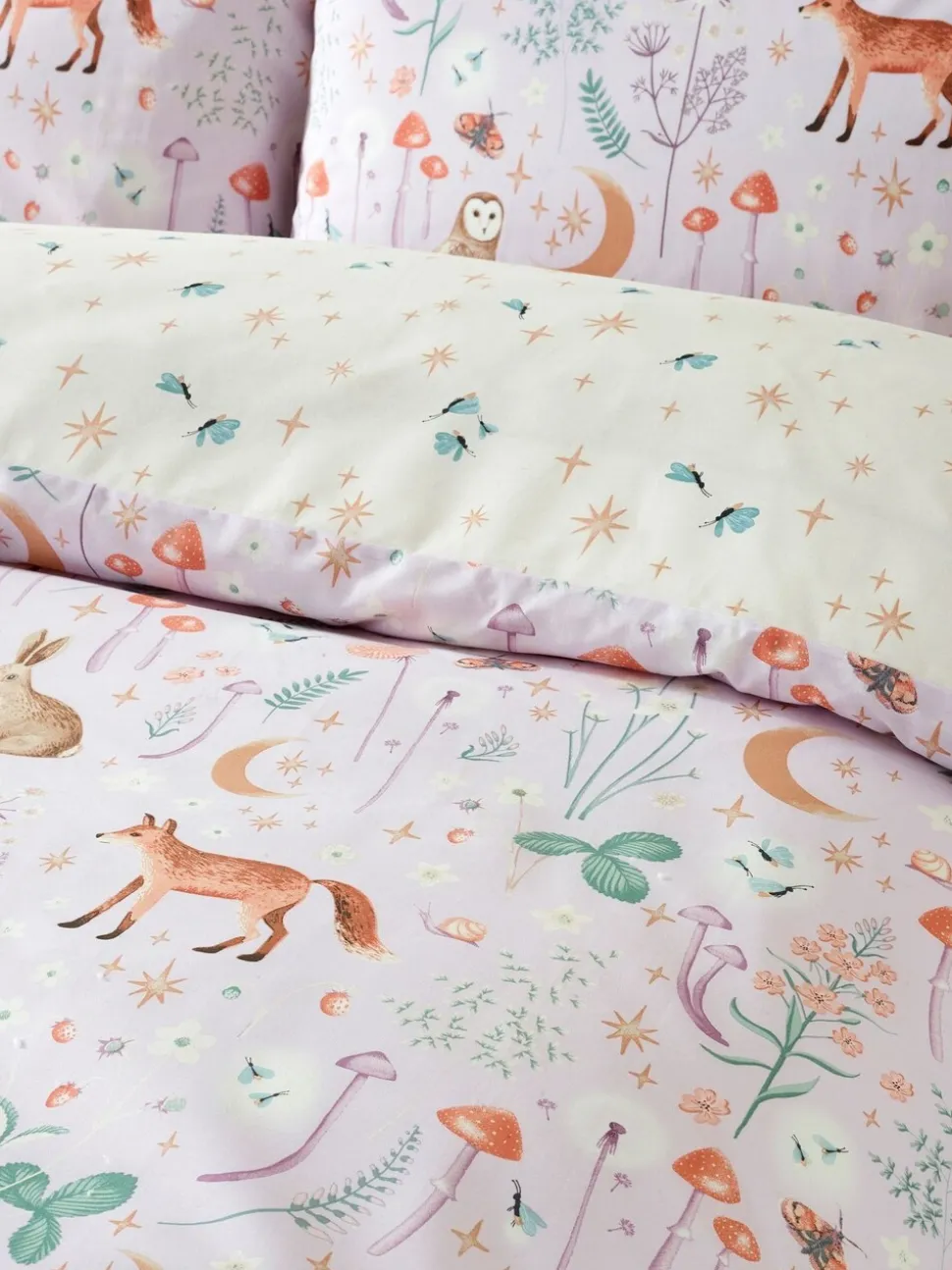 Catherine Lansfield Enchanted Twilight dekbedovertrek met dierenprint en kussensloop