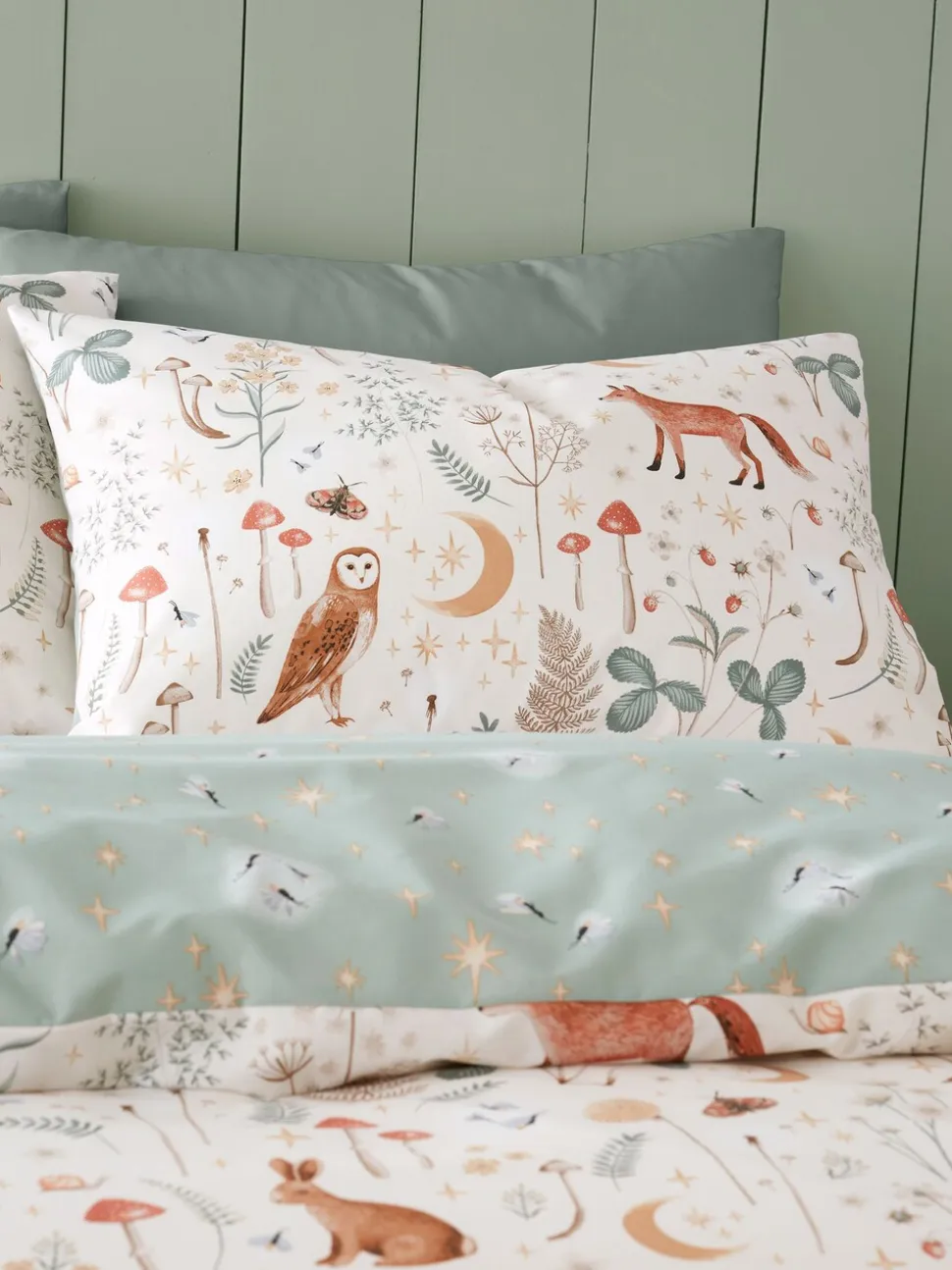 Catherine Lansfield Enchanted Twilight dekbedovertrek met dierenprint en kussensloop