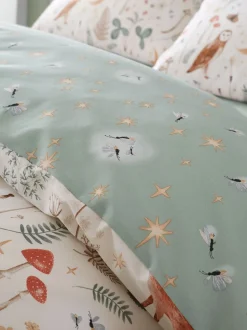 Catherine Lansfield Enchanted Twilight dekbedovertrek met dierenprint en kussensloop