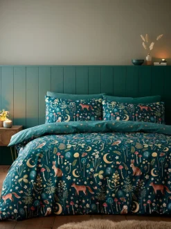 Catherine Lansfield Enchanted Twilight dekbedovertrek met dierenprint en kussensloop