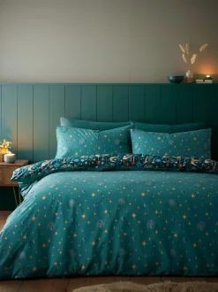 Catherine Lansfield Enchanted Twilight dekbedovertrek met dierenprint en kussensloop