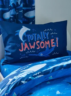 Catherine Lansfield Jawsome Shark Reversible Duvet Cover Set