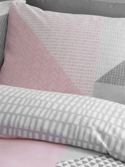 Catherine Lansfield Larsson set van dekbedovertrek en sloop met geometrische print