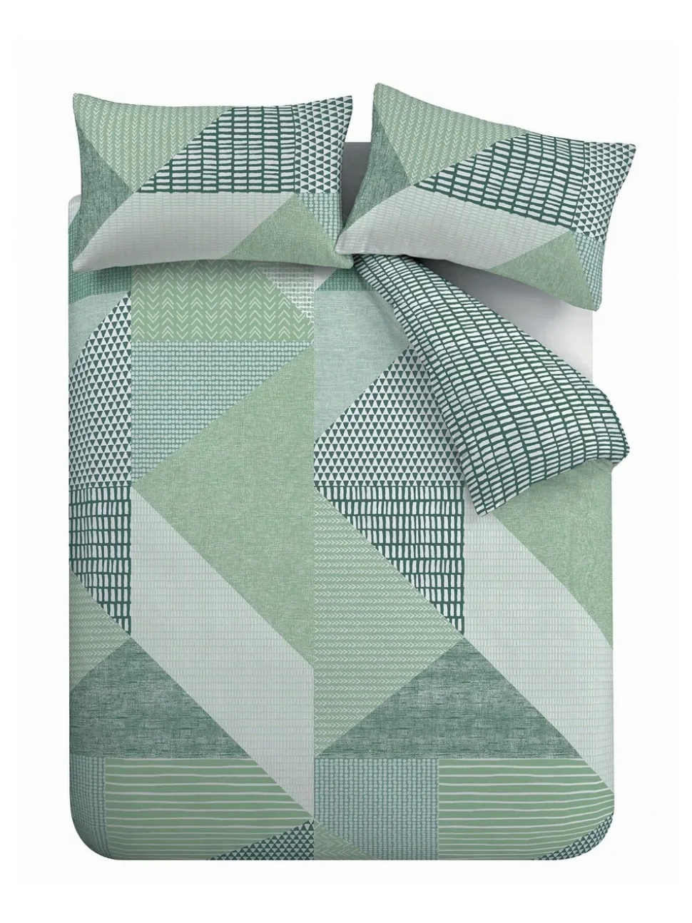 Catherine Lansfield Larsson set van dekbedovertrek en sloop met geometrische print