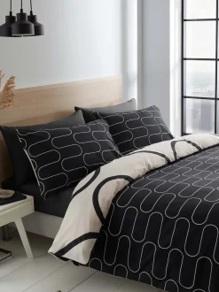 Catherine Lansfield lineaire curve geo dekbedovertrekset