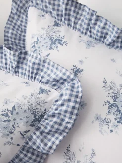 Catherine Lansfield Lucie Floral Frill Reversible Duvet Cover Set