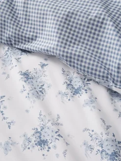 Catherine Lansfield Lucie Floral Frill Reversible Duvet Cover Set