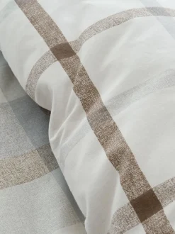 Catherine Lansfield Omkeerbare Supersoft 100% Geborstelde Katoenen Ruit Dekbedovertrekset