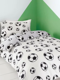 Catherine Lansfield omkeerbare dekbedovertrekset van fleece met voetbal