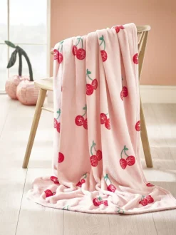 Catherine Lansfield Oversized Disco Cherries Cosy Fleece Deken
