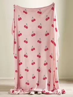 Catherine Lansfield Oversized Disco Cherries Cosy Fleece Deken