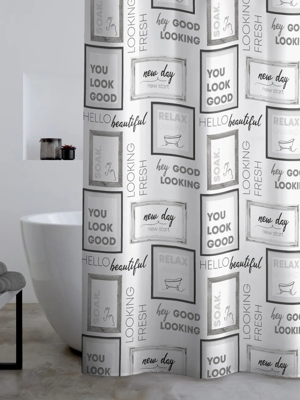 Catherine Lansfield Relax and Unwind Shower Curtain