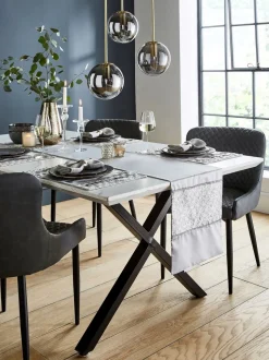 Catherine Lansfield Set van 4 Deco Pailletten Eetkamer Placemats