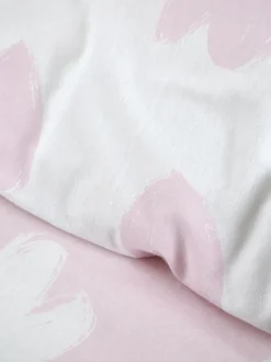 Catherine Lansfield Supersoft 100% geborsteld katoenen dekbedovertrekset met hartjes