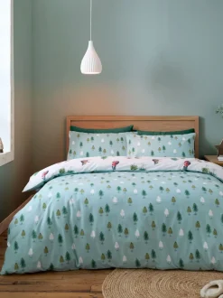 Catherine Lansfield Superzacht 100% geborsteld katoenen Kerstmis Penguin Dekbedovertrek Set