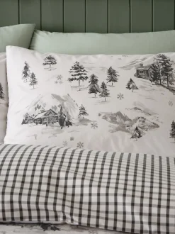 Catherine Lansfield Supersoft 100% geborsteld katoenen Alpine Village dekbedovertrekset