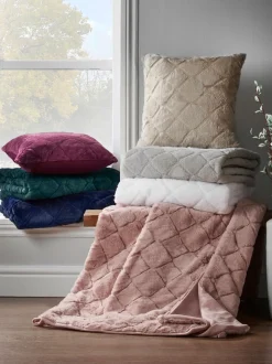 Catherine Lansfield Teddy behaaglijke en zachte geruite bedloper van fleece