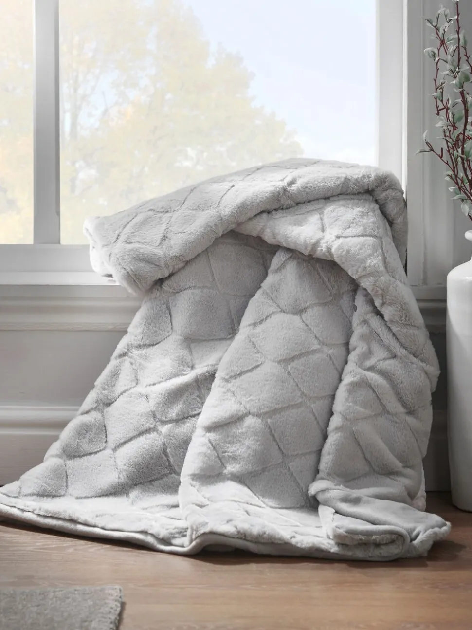 Catherine Lansfield Teddy behaaglijke en zachte geruite bedloper van fleece