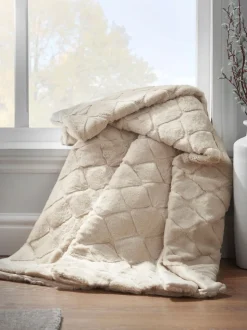 Catherine Lansfield Teddy behaaglijke en zachte geruite bedloper van fleece