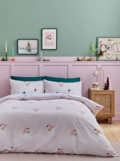 Catherine Lansfield Vintage Kerstman omkeerbaar dekbedovertrekset