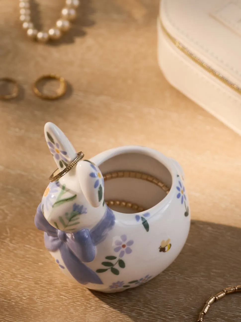 Ceramic Bunny Ring Holder