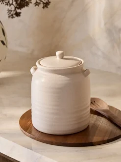 Ceramic Ribbed Biscuit Jar