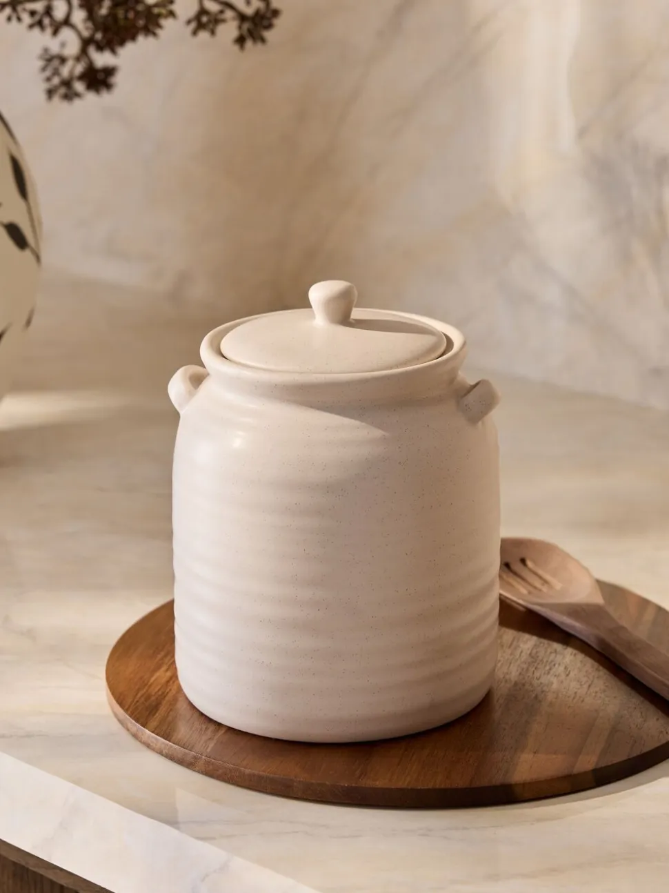 Ceramic Ribbed Biscuit Jar