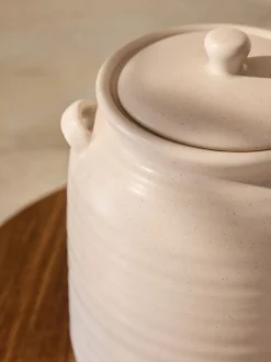 Ceramic Ribbed Biscuit Jar