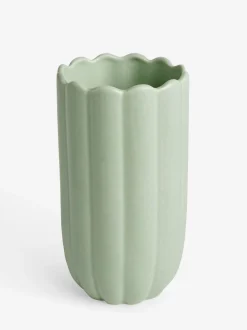 Ceramic Scallop Detail Small Vase