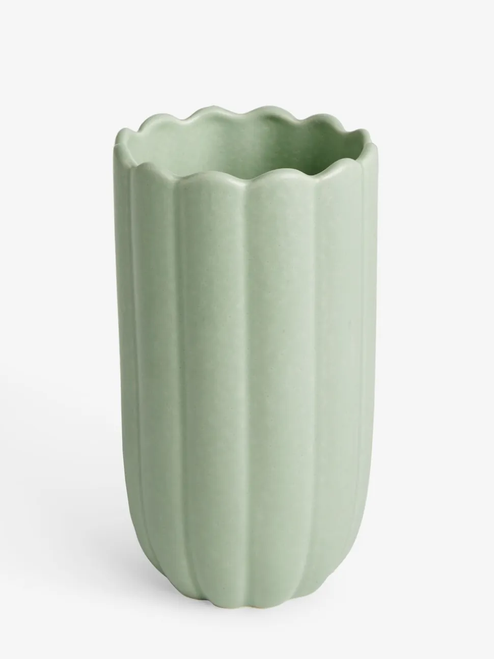 Ceramic Scallop Detail Small Vase