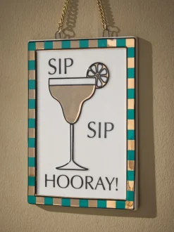 Ceramic Sip Sip Hooray Hanging Decoration