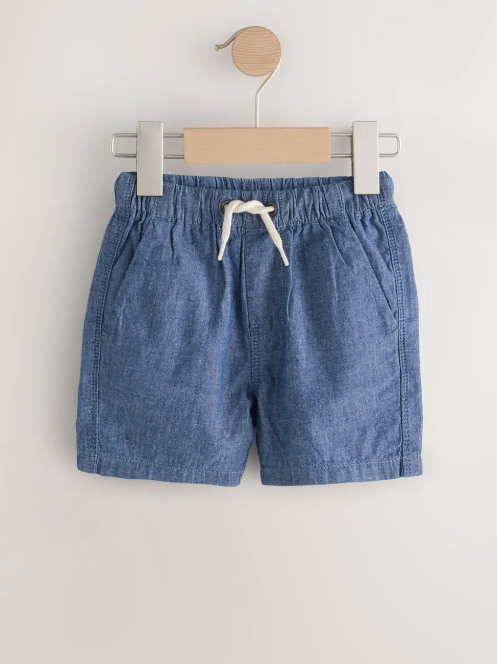 Chambray blauw - Shorts met trekkoord (3mnd-7jr)