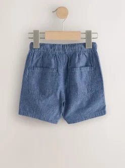 Chambray blauw - Shorts met trekkoord (3mnd-7jr)