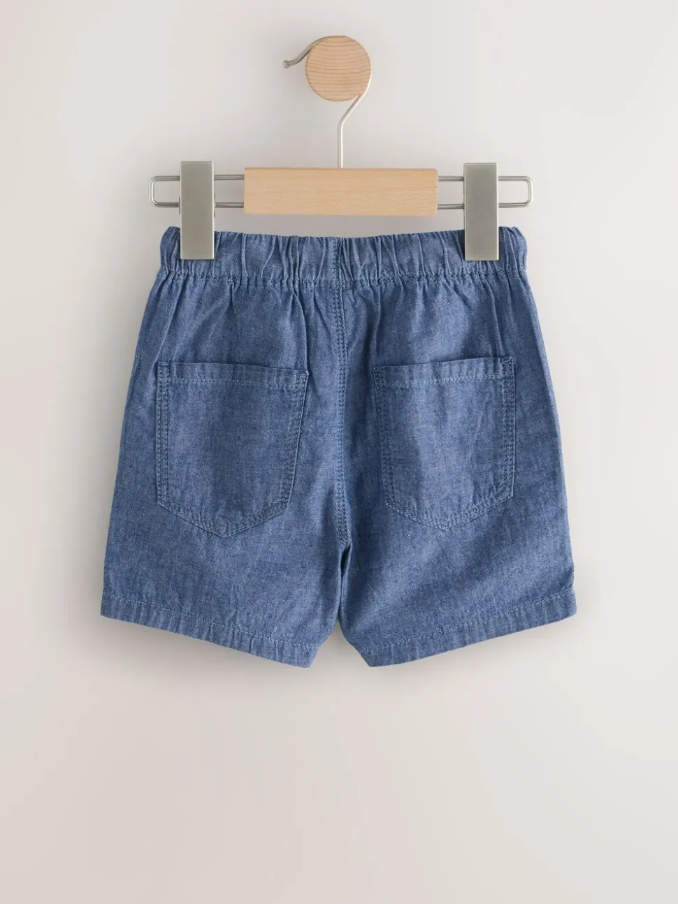 Chambray blauw - Shorts met trekkoord (3mnd-7jr)