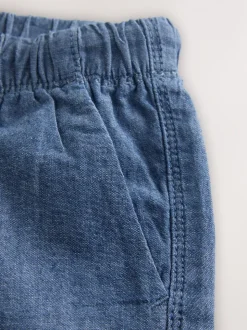 Chambray blauw - Shorts met trekkoord (3mnd-7jr)