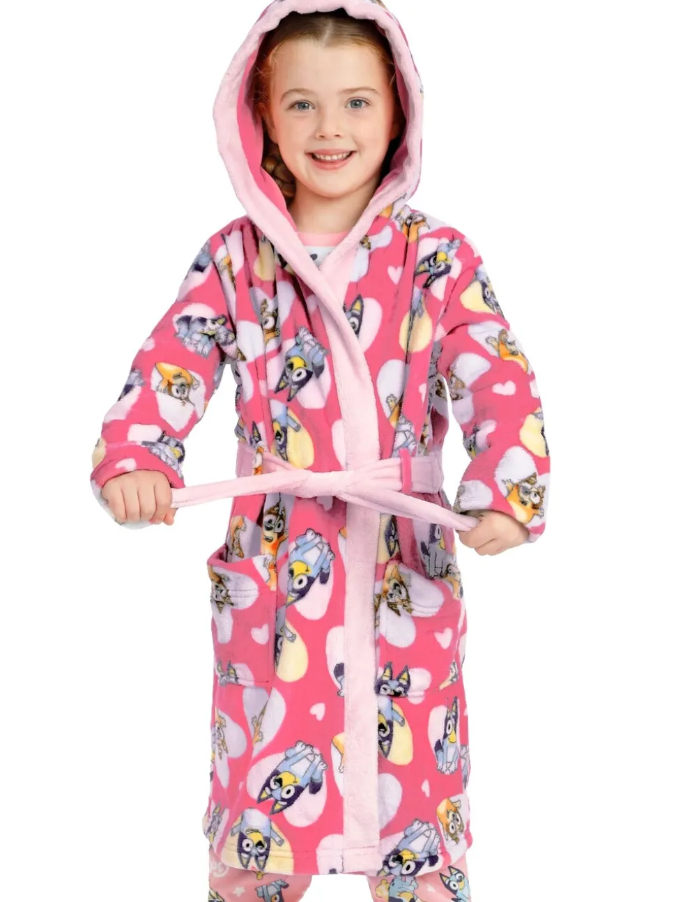 Character Bluey And Bingo Hearts Dressing Gown
