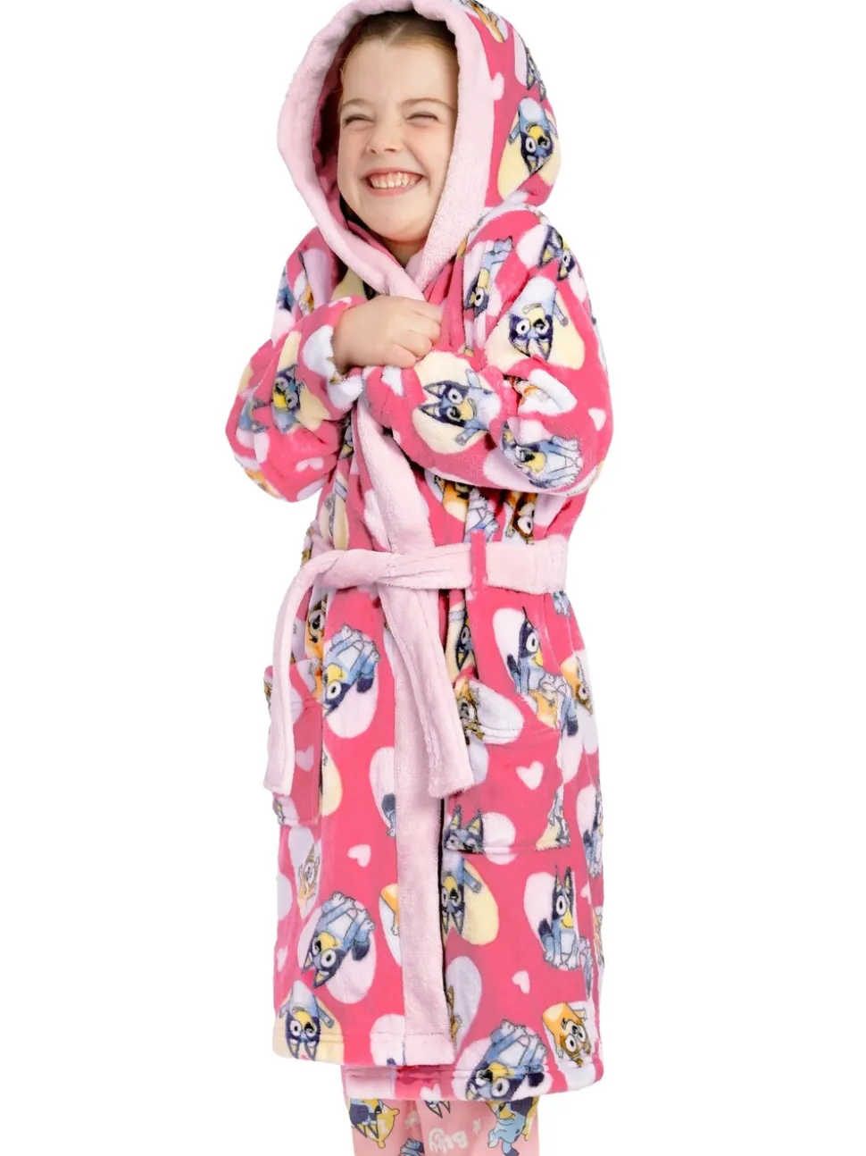 Character Bluey And Bingo Hearts Dressing Gown