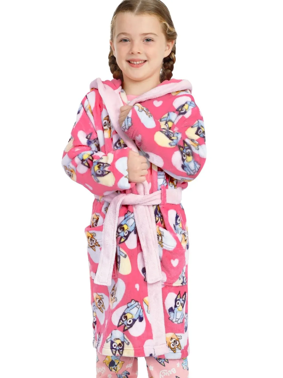 Character Bluey And Bingo Hearts Dressing Gown