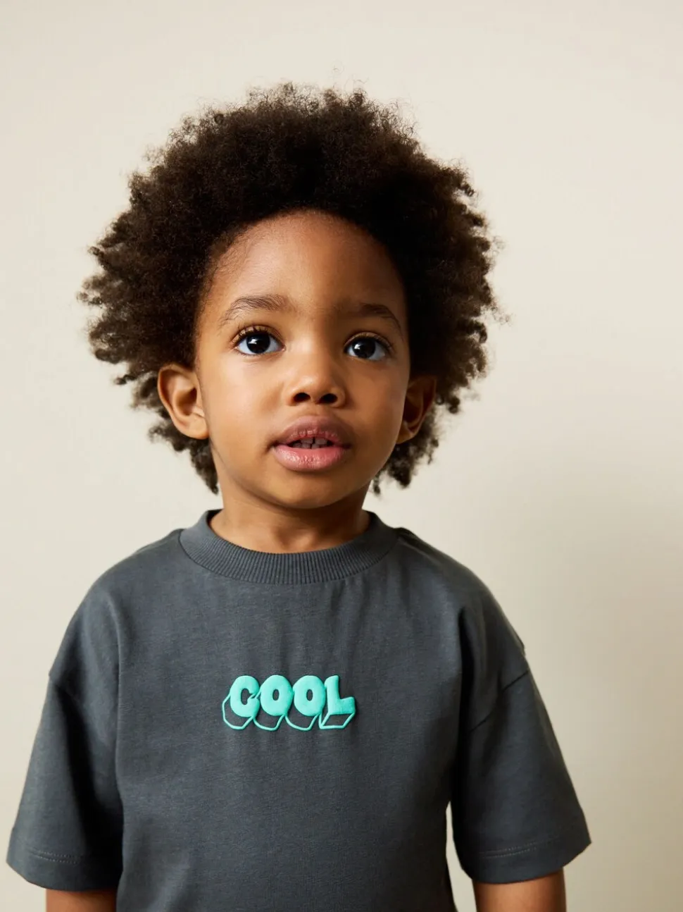 Charcoal Grey Cool Slogan - Short Sleeve Small Graphic T-Shirt (3mths-7yrs)