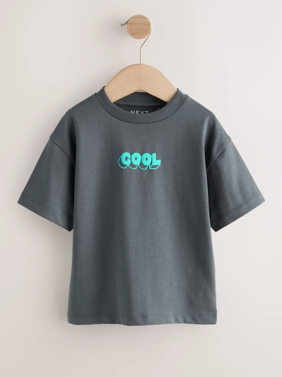 Charcoal Grey Cool Slogan - Short Sleeve Small Graphic T-Shirt (3mths-7yrs)