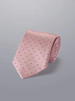 Charles Tyrwhitt - Vlekbestendige zijden stropdas met stippen