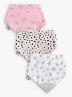 Cheeky Chompers tandjes dribbelen luipaardprint regenbogen en sterren bruine slabbetjes 3 Pack